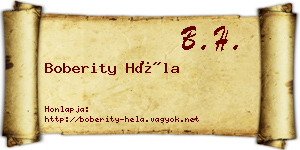 Boberity Héla névjegykártya